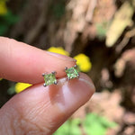 3MM Simple Peridot Silver Stud EarringsEarrings