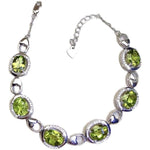 6mm*8mm 6ct Natural Peridot 925 Sterling Silver BraceletBracelet