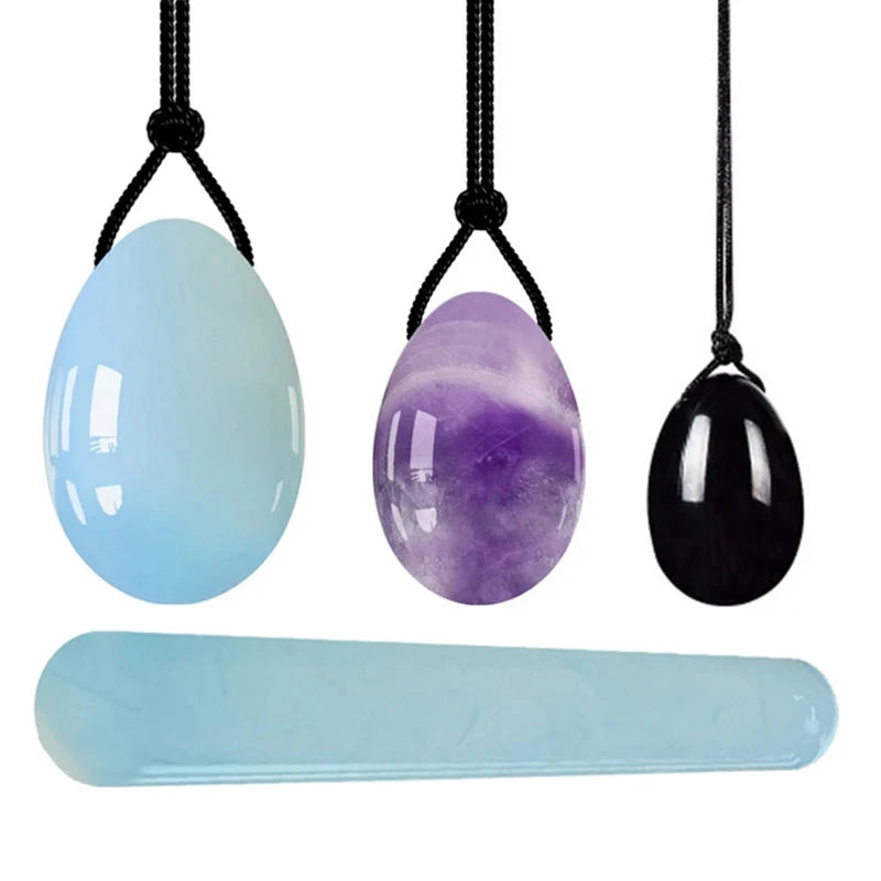 3/4PCs Natural Jade Yoni Eggs Massage Wand Set4PC 04
