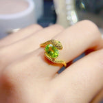 Peridot Snake 925 Sterling Silver Resizable RingRing