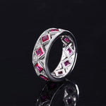 Shiny Ruby 925 Sterling Silver Band RingRing