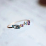 Amethyst Sapphire Ladies Ringrose goldResizable