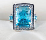 Sapphire Square Cut 925 Sterling Silver RingRing