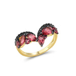V Shape Genuine Garnet 925 Sterling Silver6