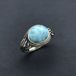 Natural Turquoise Rings 925 Sterling SilverLarimarResizable