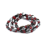 Hematite Stone and Ruby Curved Quadrangular Prism BraceletBracelet