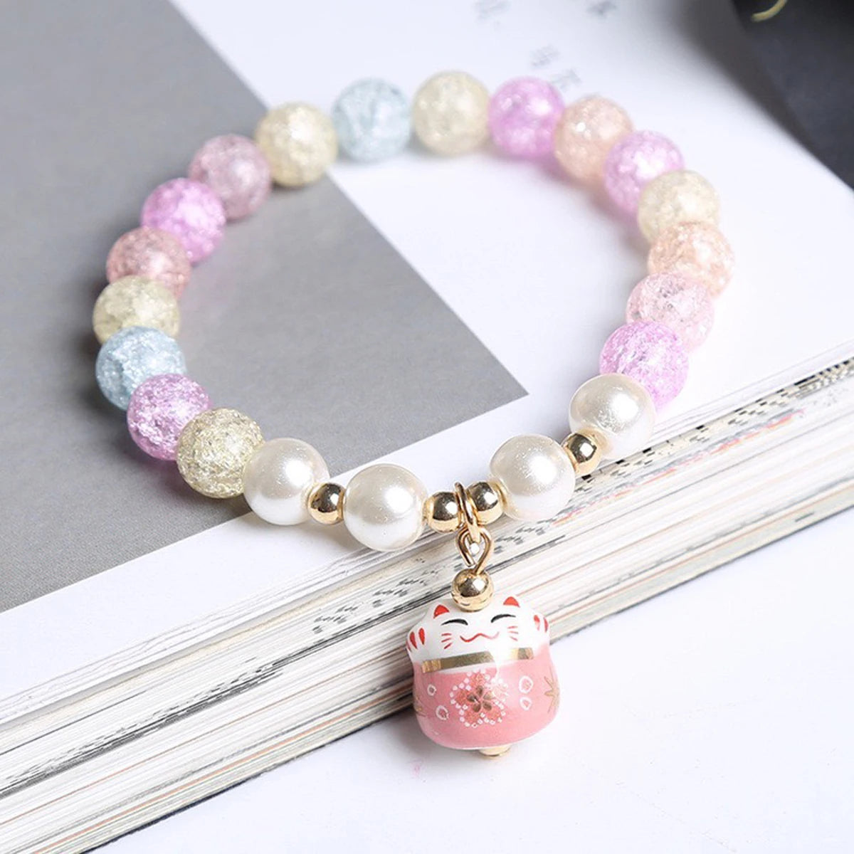 Natural Stone Beads Bracelets Lucky Charm 8mm Blue Turquoises Couple BraceletsPink