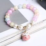 Natural Stone Beads Bracelets Lucky Charm 8mm Blue Turquoises Couple BraceletsPink