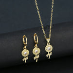 7 Style Classic Gold Plated Botanical Sunflower Pendant NecklaceJewelry Set 6