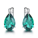 Topaz and Emerald 925 Sterling Silver Clip EarringsEarrings
