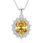 Oval Citrine Emerald Aquamarine Diamond Gems Necklaces PendantCitrine45CM