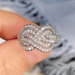 8-shaped Women Rings with CZ Stone Twist DesignF15996