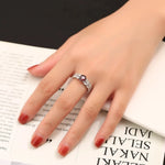 6.5mm Natural Garnet Stone S925 Silver Ring for Women Wedding Bands
