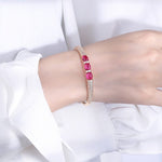 14K Gold Luxury Ruby Bangle Cuff BraceletBracelet
