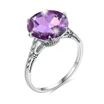 Flower Charms Dark Red Garnet RingsJP0885
