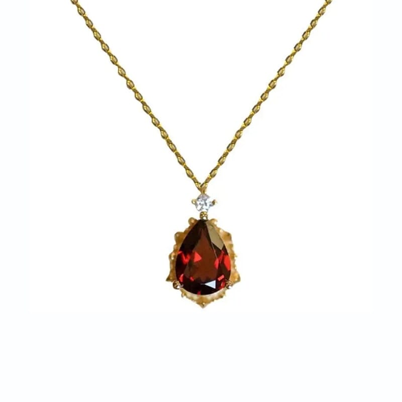 Elegant Water Drop Ruby NecklaceNecklace