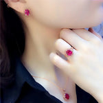 Ruby Jewelry Set Hollow Design