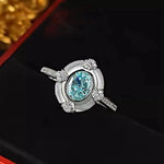 6*8 MM Oval Aquamarine High Carbon Diamond Gemstone