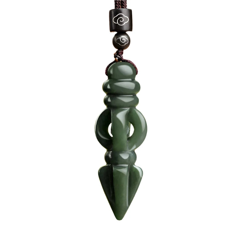 Natural Jade Down Magic Pestle Ink Jade Pendant