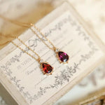 Elegant Water Drop Ruby NecklaceNecklace