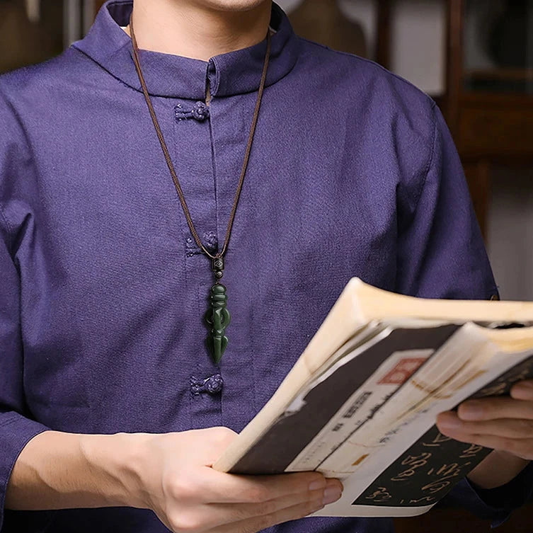 Natural Jade Down Magic Pestle Ink Jade Pendant