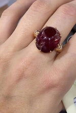 Retro Style Dark Ruby Rose Gold RingRing