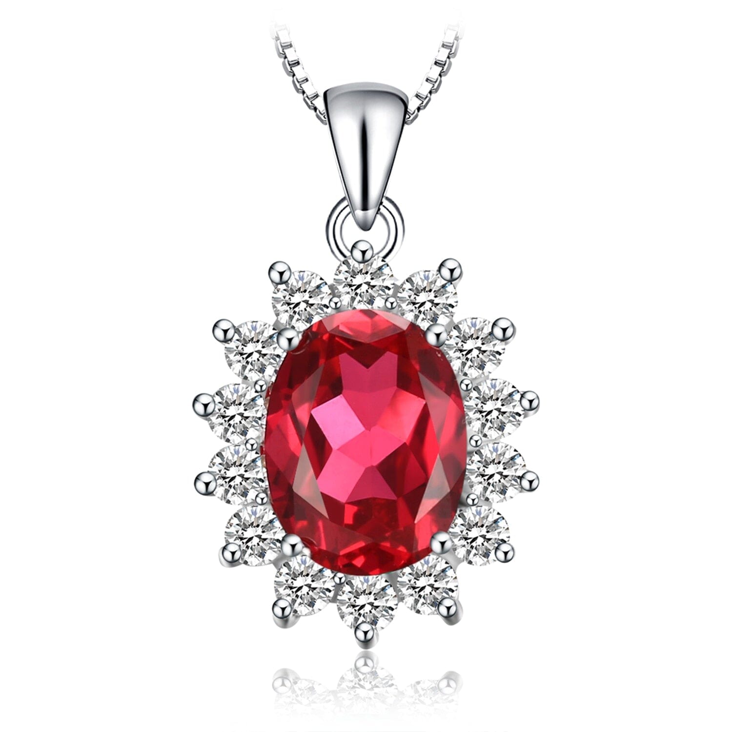 Princess Diana Blue Sapphire Silver Pendant Only0Created Ruby925 Sterling Silver