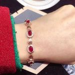 4mm*6mm 2.5ct Natural Ruby BraceletBracelet