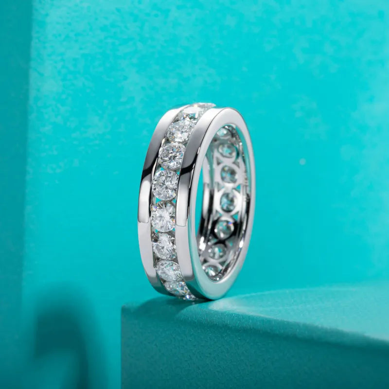 4mm Moissanite Eternity Band 925 Sterling Silver RingRing5