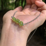 HEYYA STONE Natural Rough Peridot Pendant Necklace For Women Stainless steel Simple Fine Jewelry Gemstone Classic Style