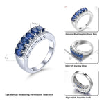 1.8 Carats Sapphire and Tanzanite 925 Sterling Silver RingsRing