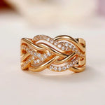 8-shaped Women Rings with CZ Stone Twist Design