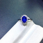 Blue Sapphire Flower Ring - 925 Sterling SilverRing