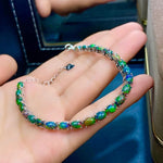 4mm*6mm Multi-Color Opal 925 Sterling Silver BraceletBracelet