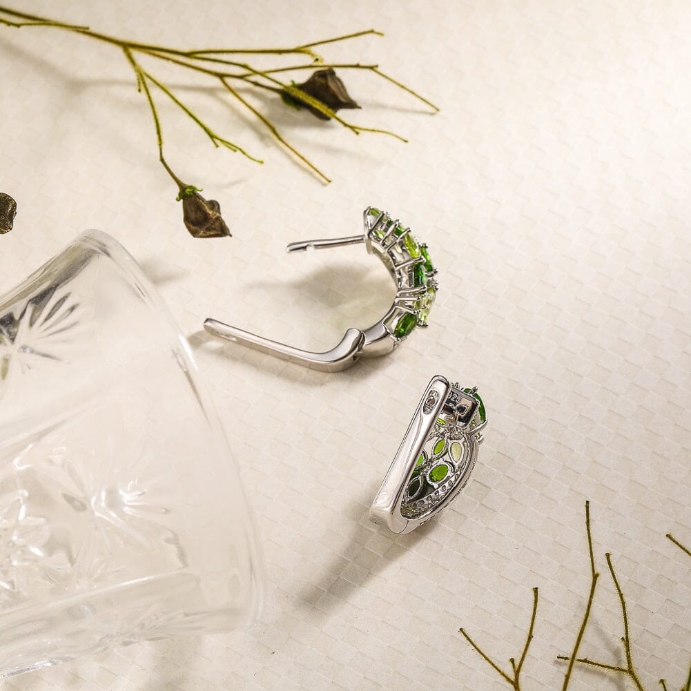 3.8ct Peridot and Garnet Gems 925 Sterling Silver Clip EarringsEarrings