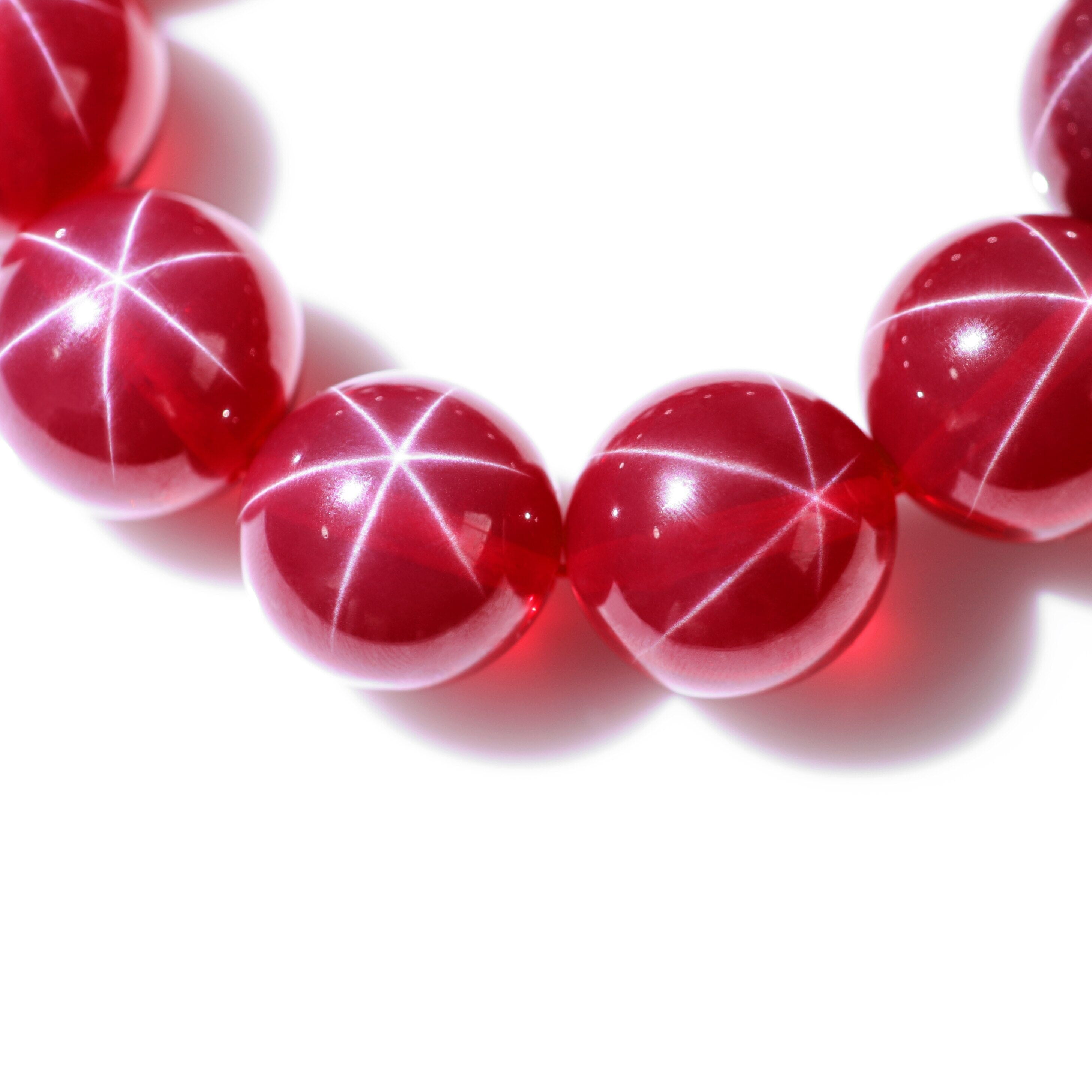 Red Ruby Stone Star Round Ball Beads Braceletbracelet