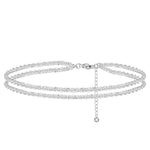 Stainless Steel Layered Glitter Waterproof Anklet Bracelet