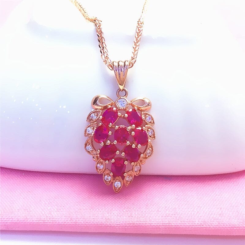 Ruby Grape Rose Gold NecklaceNecklace
