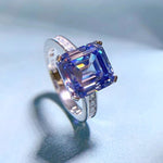 10*11mm Sapphire and Diamond 925 Sterling Silver RingRing