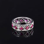 Shiny Ruby 925 Sterling Silver Band RingRing
