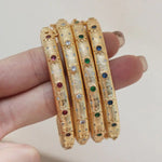 Cuff Bangle Ruby 18k Real Gold Plated Metal
