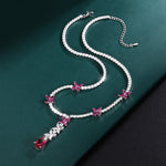9*14MM Ruby Gemstone Pendant Necklace 925 Sterling SilverNecklace