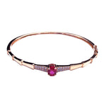Rose Gold Crystal Ruby Cuff BraceletBracelet
