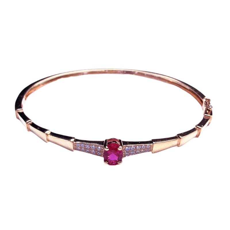 Rose Gold Crystal Ruby Cuff BraceletBracelet