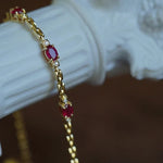 Light luxury silver Ruby Diamond Bracelet