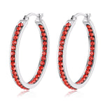 6 Color Small Hoop Earrings with Cubic Zirconia Gold/Silver Plated Stainless Steel EarringFH9262