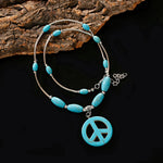 2024 Ethnic Hand Pendant Necklace Vintage TurquoisesNA2394