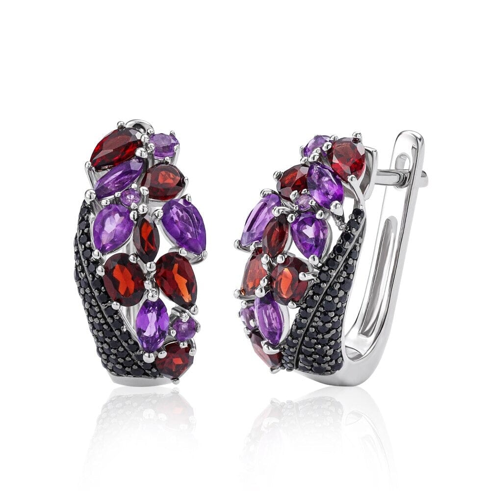3.8ct Peridot and Garnet Gems 925 Sterling Silver Clip EarringsEarringsGarnet