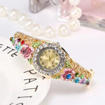 Stainless Steel Rhinestone Quartz Watch WomenColorful