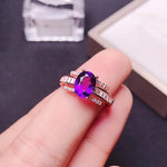 Amethyst Rose Gold & Platinum Resizable RingRingRose Gold-plated